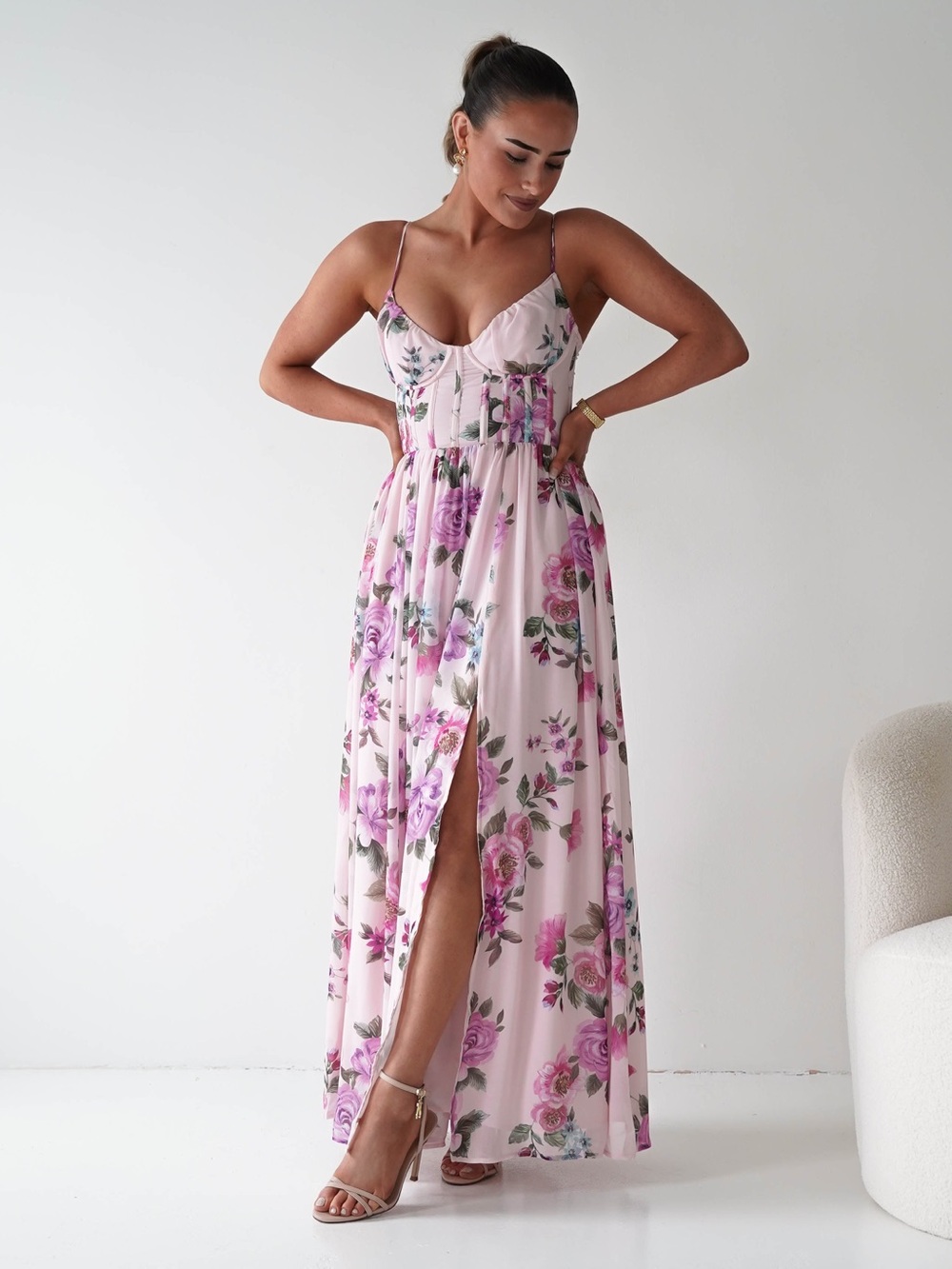 NWT Vici Dress Forum Floral Corset Maxi Dress | Wedding Guest Attire | Size S
